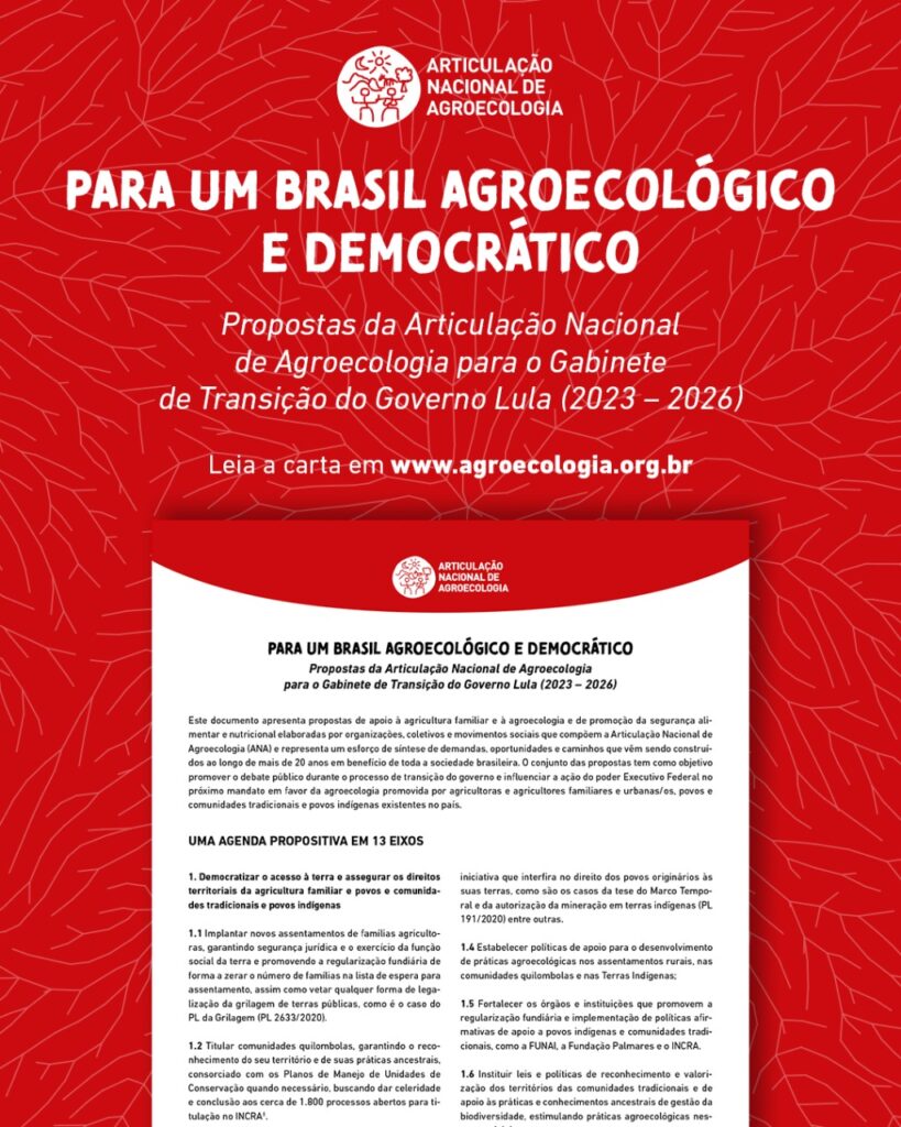 Contra a fome, movimento agroecológico lista 13 medidas prioritárias para o novo Governo Federal